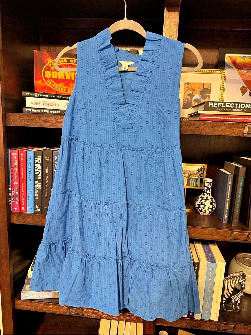 Crown & Ivy Blue Tiered Mini Dress Size Small Like New